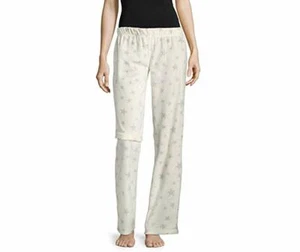 Flirtitude Girl's Fleece Cream Stars Pattern Soft Sleep Pants, X-Large - Picture 1 of 2