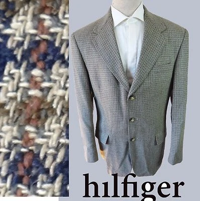 Tommy Hilfiger Sport coat 38r small checker plaid brown blazer union suit jacket - Image 1 of 4