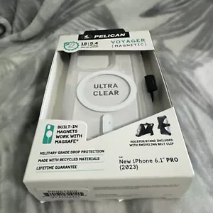 Pelican Voyager Apple iPhone 15 Pro MagSafe Compatible Case with Holster Clear. - Picture 1 of 7