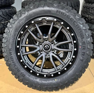 20x9 Fuel D680 Rebel Gray Wheels 33" AT RT Tires 6x5.5 Chevy Silverado 1500 - Picture 1 of 6