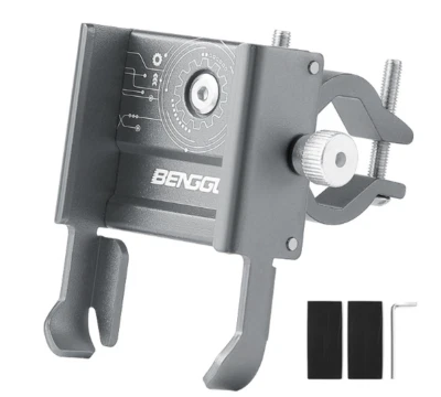 Supporto Bici Bike Moto CNC Porta Telefono per Cellulare GPS Smartphone Argento - Immagine 1 di 3