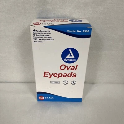 Dynarex #3360 Oval Eyepads, 2-5/8" x 1-5/8" - box of 50 - Image 1 of 4