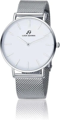 Orologio Luca Barra Acciaio Uomo Argento Maglia Milano Solo Tempo _BU86 - Immagine 1 di 2