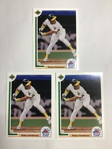 1991 Upper Deck   #86F Rickey Henderson  All Star - 3 Cards LOT - NM-MINT  2106