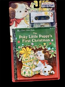 Little Golden Book Story & Tape The Poky Little Puppy’s Christmas Vintage 14460 - Picture 1 of 2