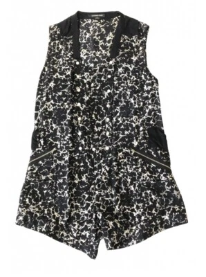 Alexander Wang – 黑白真丝连身裤/连身裤,附口袋 — 第 1/4 张图片