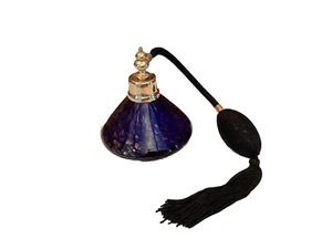 Murano?  Botella de perfume azul bronce atomizador vidrio art déco estilo - Imagen 1 de 7