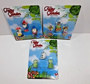 Fairy Garden Figurines Gnomes Fairies Frogs 3 Sets 9 Figures Total - Picture 1 of 7