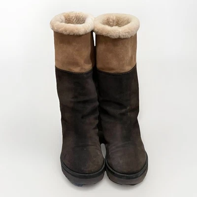 Botas Aquatalia Castaño Paulina Gamuza Piel de Oveja Patchwork Talla 8.5W Hechas en Italia Foto 1 de 4