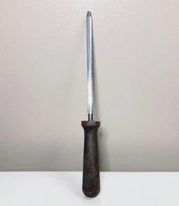 Steel Honing Knife Sharpening Steel Rod Tool.  13" Wood Handle Vintage  Japan.   - Picture 1 of 5