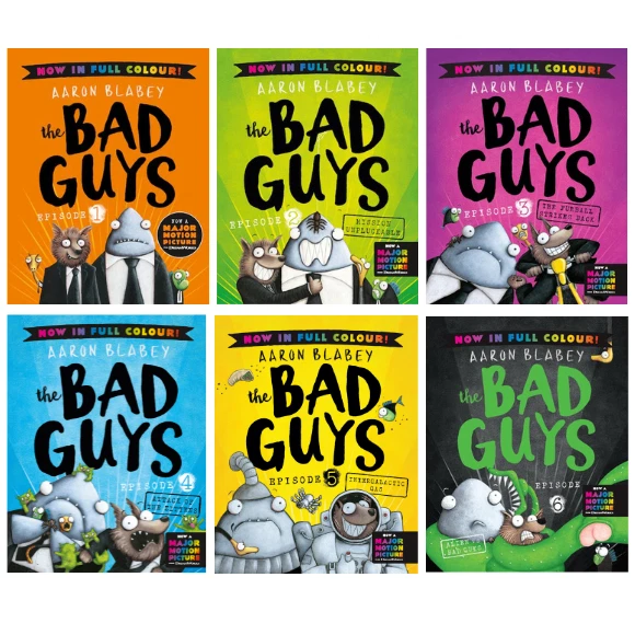 Bad Guys Colour Books 1-6 Collection Set by Aaron Blabey  - NEW (Free delivery) - Image 1 of 4