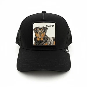 Goorin Bros The Farm Guard Rottweiler Trucker Sombrero Negro Snapback OSFM NUEVO CON ETIQUETAS - Imagen 1 de 10