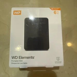 Western Digital 6TB WD Elements Portable, External HDD - WDBHJS0060BBK-WESN - Afbeelding 1 van 8