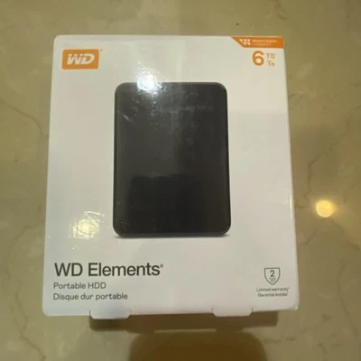 Western Digital 6TB WD Elements Portable, External HDD - WDBHJS0060BBK-WESN - Image 1 of 4