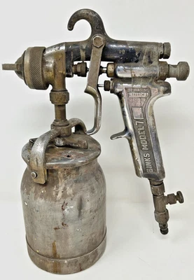 Pistola pulverizadora de pintura automática vintage Binks modelo 7 biks mfg co chicago boquilla y lata Foto 1 de 4