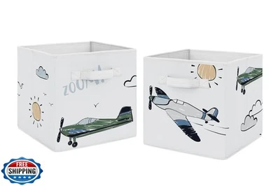Sweet Jojo Designs винтажный самолет мальчик складная ткань хранения кубики сложить - Изображение 1 из 4