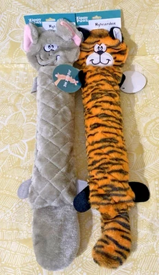 ZippyPaws 2-Pack JIGGLERZ ELEPHANT & TIGER Squeaky Dog Toy New -FREE SHIPPING- - Image 1 of 4