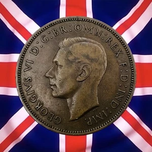 1938 Great Britain Penny - George VI - Combined Ship - Picture 1 of 2