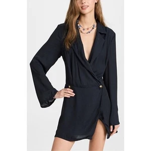 Nuevo con etiquetas Mini Vestido Free People Envolvente Talla XS Azul Marino - Imagen 1 de 5