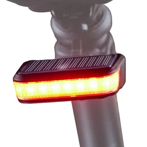 Luz Trasera Solar Bicicleta Carga USB Impermeable Lámpara Montar Seguridad Accesorios - Imagen 1 de 12