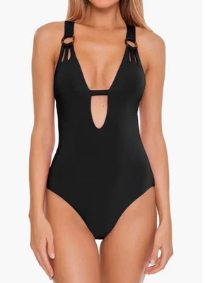 Traje de baño Becca de una pieza para mujer nuevo con etiquetas talla M negro Foto 1 de 4