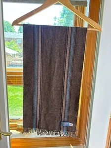 Pendleton Wool Striped Scarf Vintage 100% Virgin Wool Fringe 48x12 - Picture 1 of 5