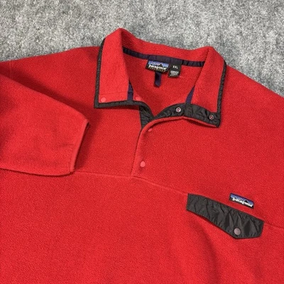 Vintage Patagonia Synchilla Snap T Fleece Pullover Men’s XXL 2XL Red 1/4 Snap - Image 1 of 4