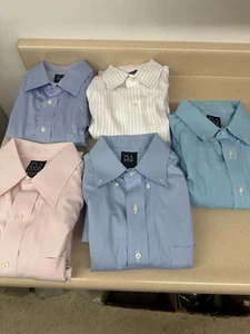 JoS. A Banks Traveler Dress Shirt Mens 16.5-35 Tailored Fit  Lot of 5 - Picture 1 of 13