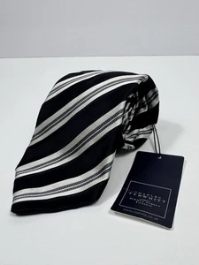 "Corbata de seda para hombre Charles Tyrwhitt tejida negra blanca mancha nueva con etiquetas 57,5"" X 3,5""" - Imagen 1 de 10