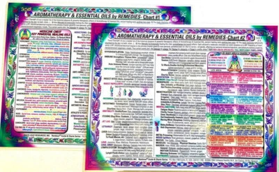 SET of 2: AROMATHERAPY/Essential Oils REMEDIES CHARTS #1,2/SmPosters-Inner Light - Image 1 of 4