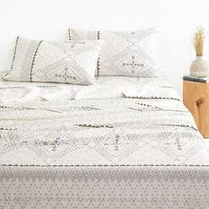 - Boho Bed Sheets, 4-Piece Sheet Set, Bohemian Chic Western Geometric Aztec Aest - Picture 1 of 6