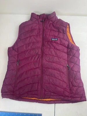 Patagonia GOOSE DOWN Mujer Grande Magenta Puffer Chaleco Cremallera Completa Rosa Morado Chaqueta Foto 1 de 4