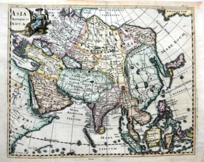 ASIA  ANTIQUA ET NOVA BY PHILIPP CLUVER c1712 GENUINE ANTIQUE COPPERPLATE MAP - Image 1 of 4