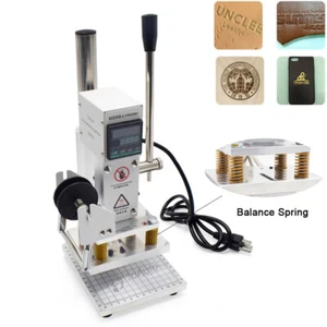 110V/220V Hot Foil Stamping Machine Digital LOGO Embossing PU Leather Bronzing - Imagen 1 de 14