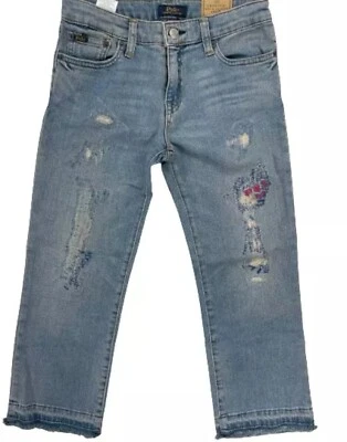 Polo Ralph Lauren Chrystie Kick Flare Crop Jeans Girl Youth Size 16 Casual Denim - Image 1 of 4