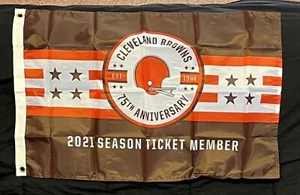 2021 Cleveland Browns NFL 75th Anniversary Flag - Picture 1 of 1