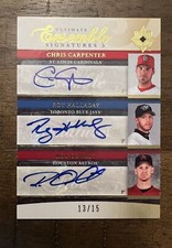 2005 Upper Deck Ensemble Chris Carpenter Roy HALLADAY Roy OSWALT 5 Auto 13/15🔥