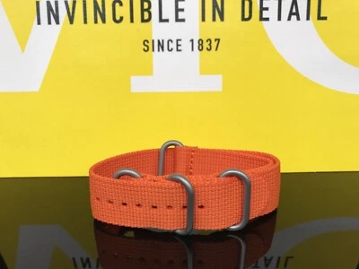 NEW Invicta Genuine Army 22mm ORANGE Replacement Nylon Strap Silver AUTHENTIC - Image 1 of 3