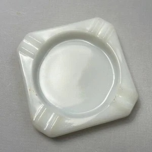 Vintage Small Square Milk Glass Ashtray - Picture 1 of 7