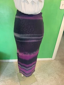 Cherry Mellow Striped Mesh Long Bodycone Skirt size S - Picture 1 of 5