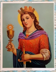 Imagen litográfica cromada vodún haitiano Sta Barbara Shango Chango Saint Lwa loa - Imagen 1 de 9