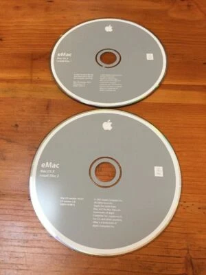 Mac Macintosh eMac OS X 10.2 Install Software Discs  CDs 10.2.2 Jaguar 2002 - Image 1 of 4