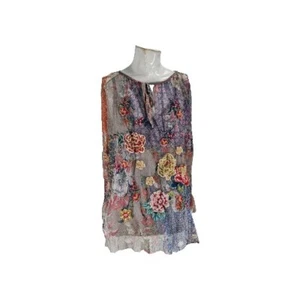 Johnny Was Biya Flora Dancer Embroidered Mesh Dress Boho Chic B16522 - Picture 1 of 8