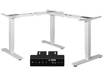 Höhenverstellbar Schreibtisch elektrisch Tischgestell Eck weiß Büro Arbeitstisch - Bild 1 von 4