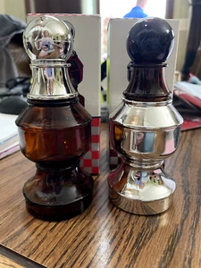 Vintage Avon "The Pawn" and "The Pawn II"  Chess Piece Bottle. EMPTY - Picture 1 of 3