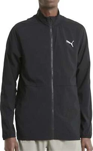 Puma Run Favourite Woven Mens Running Jacket Black Zip Pocket - Picture 1 of 5