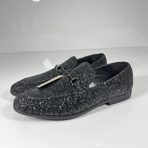 Bravo! Mens Black Glitter Dress Shoe Loafer Prom 12M US - Picture 1 of 9