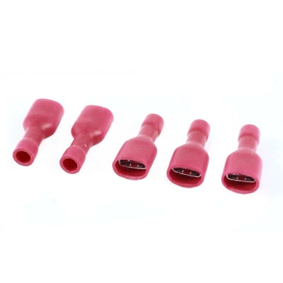 5 Pieces 7mm 22-16AWG Fully Insulated Spade Connector Push On Crimp Terminal - Image 1 of 4