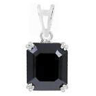 Srebro szterlingowe 925 i ośmiokątny kształt 7,40Kt naturalny czarny diament wisiorek