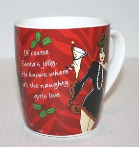 "Por supuesto Santa's alegre. Taza "Él sabe dónde viven todas las chicas traviesas" - Imagen 1 de 6